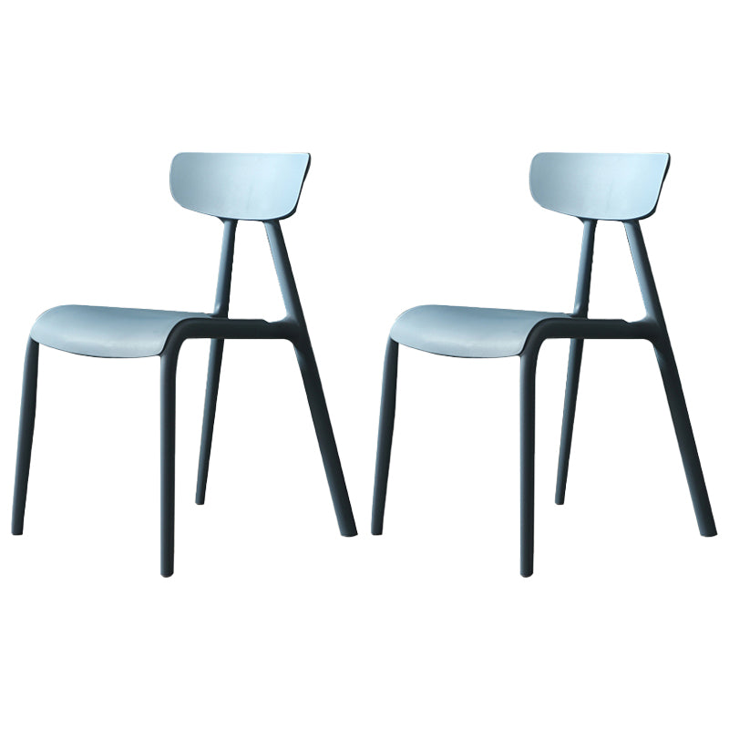 Minimalist Style Plastic Armless Chair Open Back Dining Side Chair for Home Use Blue 2 Piece Set Clearhalo ' kitchen&dining_furn' 'Dining Chairs' 'Dining Tables & Seating' 'dining_chair' 'furn' 'furn_dining_chair' 'Furniture' 'furniture_dining_chair' 'Kitchen & Dining Furniture' 'kitchen' 3847365