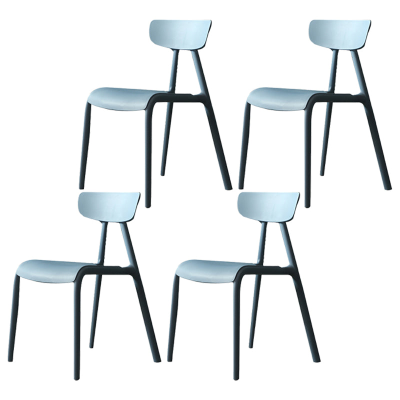 Minimalist Style Plastic Armless Chair Open Back Dining Side Chair for Home Use Blue 4 Piece Set Clearhalo ' kitchen&dining_furn' 'Dining Chairs' 'Dining Tables & Seating' 'dining_chair' 'furn' 'furn_dining_chair' 'Furniture' 'furniture_dining_chair' 'Kitchen & Dining Furniture' 'kitchen' 3847366