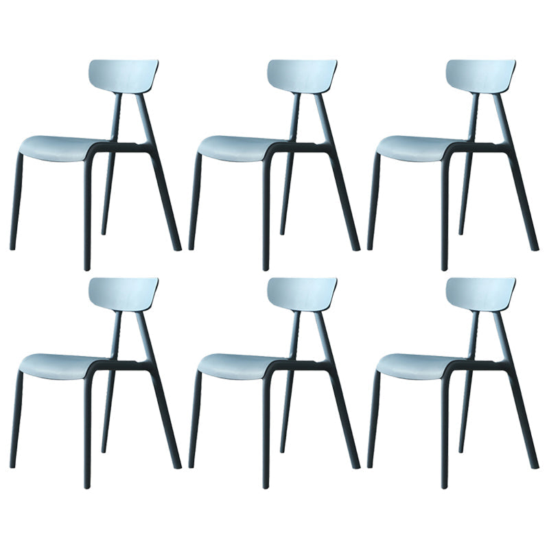 Minimalist Style Plastic Armless Chair Open Back Dining Side Chair for Home Use Blue 6 Piece Set Clearhalo ' kitchen&dining_furn' 'Dining Chairs' 'Dining Tables & Seating' 'dining_chair' 'furn' 'furn_dining_chair' 'Furniture' 'furniture_dining_chair' 'Kitchen & Dining Furniture' 'kitchen' 3847369