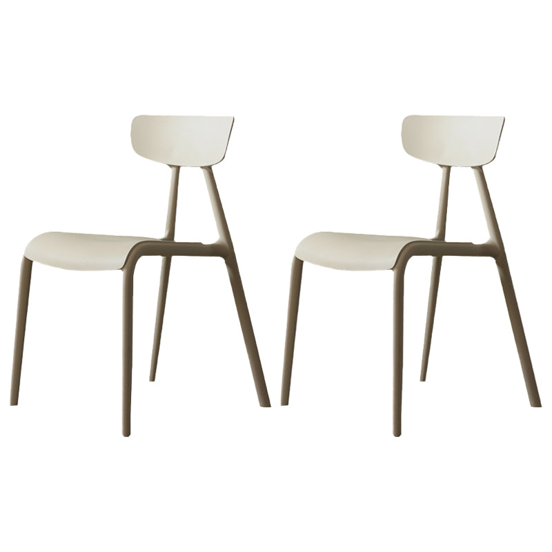 Minimalist Style Plastic Armless Chair Open Back Dining Side Chair for Home Use Khaki 2 Piece Set Clearhalo ' kitchen&dining_furn' 'Dining Chairs' 'Dining Tables & Seating' 'dining_chair' 'furn' 'furn_dining_chair' 'Furniture' 'furniture_dining_chair' 'Kitchen & Dining Furniture' 'kitchen' 3847370