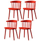 Contemporary Plastic Side Armless Chair Windsor Back Stacking Side Chair for Home Use Red 4 Piece Set Clearhalo ' kitchen&dining_furn' 'Dining Chairs' 'Dining Tables & Seating' 'dining_chair' 'furn' 'furn_dining_chair' 'Furniture' 'furniture_dining_chair' 'Kitchen & Dining Furniture' 'kitchen' 3847379