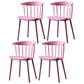 Contemporary Plastic Side Armless Chair Windsor Back Stacking Side Chair for Home Use Pink 4 Piece Set Clearhalo ' kitchen&dining_furn' 'Dining Chairs' 'Dining Tables & Seating' 'dining_chair' 'furn' 'furn_dining_chair' 'Furniture' 'furniture_dining_chair' 'Kitchen & Dining Furniture' 'kitchen' 3847390