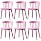Contemporary Plastic Side Armless Chair Windsor Back Stacking Side Chair for Home Use Pink 6 Piece Set Clearhalo ' kitchen&dining_furn' 'Dining Chairs' 'Dining Tables & Seating' 'dining_chair' 'furn' 'furn_dining_chair' 'Furniture' 'furniture_dining_chair' 'Kitchen & Dining Furniture' 'kitchen' 3847393