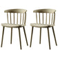 Contemporary Plastic Side Armless Chair Windsor Back Stacking Side Chair for Home Use Khaki 2 Piece Set Clearhalo ' kitchen&dining_furn' 'Dining Chairs' 'Dining Tables & Seating' 'dining_chair' 'furn' 'furn_dining_chair' 'Furniture' 'furniture_dining_chair' 'Kitchen & Dining Furniture' 'kitchen' 3847395