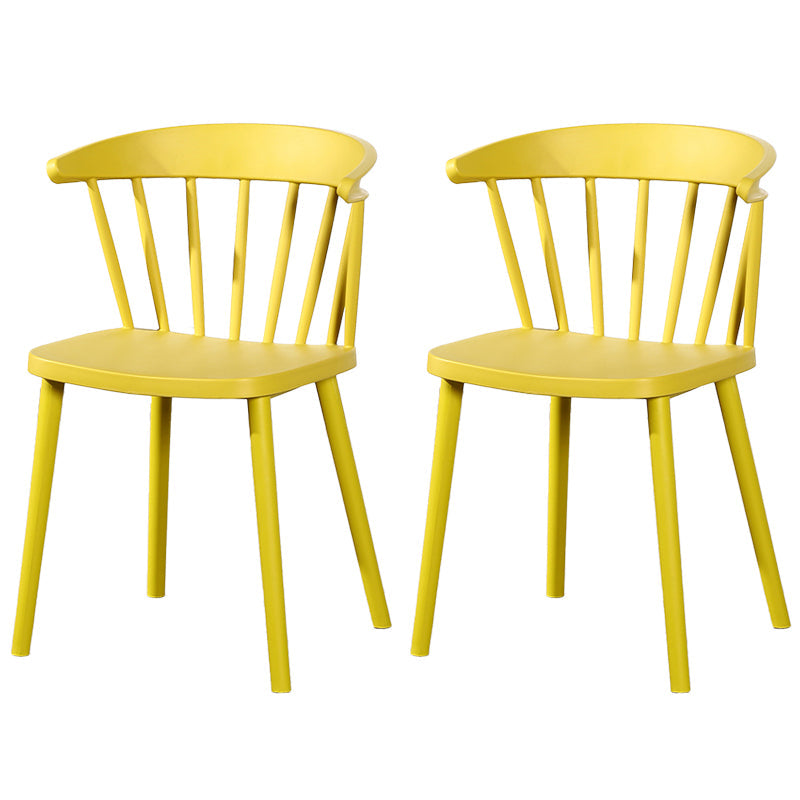Contemporary Plastic Side Armless Chair Windsor Back Stacking Side Chair for Home Use Ginger 2 Piece Set Clearhalo ' kitchen&dining_furn' 'Dining Chairs' 'Dining Tables & Seating' 'dining_chair' 'furn' 'furn_dining_chair' 'Furniture' 'furniture_dining_chair' 'Kitchen & Dining Furniture' 'kitchen' 3847398