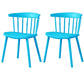 Contemporary Plastic Side Armless Chair Windsor Back Stacking Side Chair for Home Use Lake Blue 2 Piece Set Clearhalo ' kitchen&dining_furn' 'Dining Chairs' 'Dining Tables & Seating' 'dining_chair' 'furn' 'furn_dining_chair' 'Furniture' 'furniture_dining_chair' 'Kitchen & Dining Furniture' 'kitchen' 3847401