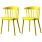 Contemporary Plastic Side Armless Chair Windsor Back Stacking Side Chair for Home Use Yellow 2 Piece Set Clearhalo ' kitchen&dining_furn' 'Dining Chairs' 'Dining Tables & Seating' 'dining_chair' 'furn' 'furn_dining_chair' 'Furniture' 'furniture_dining_chair' 'Kitchen & Dining Furniture' 'kitchen' 3847404