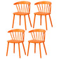 Contemporary Plastic Side Armless Chair Windsor Back Stacking Side Chair for Home Use Orange 4 Piece Set Clearhalo ' kitchen&dining_furn' 'Dining Chairs' 'Dining Tables & Seating' 'dining_chair' 'furn' 'furn_dining_chair' 'Furniture' 'furniture_dining_chair' 'Kitchen & Dining Furniture' 'kitchen' 3847408
