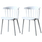 Contemporary Plastic Side Armless Chair Windsor Back Stacking Side Chair for Home Use White 2 Piece Set Clearhalo ' kitchen&dining_furn' 'Dining Chairs' 'Dining Tables & Seating' 'dining_chair' 'furn' 'furn_dining_chair' 'Furniture' 'furniture_dining_chair' 'Kitchen & Dining Furniture' 'kitchen' 3847410