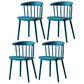 Contemporary Plastic Side Armless Chair Windsor Back Stacking Side Chair for Home Use Peacock Blue 4 Piece Set Clearhalo ' kitchen&dining_furn' 'Dining Chairs' 'Dining Tables & Seating' 'dining_chair' 'furn' 'furn_dining_chair' 'Furniture' 'furniture_dining_chair' 'Kitchen & Dining Furniture' 'kitchen' 3847414