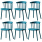Contemporary Plastic Side Armless Chair Windsor Back Stacking Side Chair for Home Use Peacock Blue 6 Piece Set Clearhalo ' kitchen&dining_furn' 'Dining Chairs' 'Dining Tables & Seating' 'dining_chair' 'furn' 'furn_dining_chair' 'Furniture' 'furniture_dining_chair' 'Kitchen & Dining Furniture' 'kitchen' 3847415