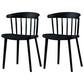 Contemporary Plastic Side Armless Chair Windsor Back Stacking Side Chair for Home Use Black 2 Piece Set Clearhalo ' kitchen&dining_furn' 'Dining Chairs' 'Dining Tables & Seating' 'dining_chair' 'furn' 'furn_dining_chair' 'Furniture' 'furniture_dining_chair' 'Kitchen & Dining Furniture' 'kitchen' 3847416