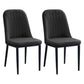 Home Contemporary Side Chair Solid Back Metal Upholstered Dining Room Chair Black 2 Piece Set Black Clearhalo ' kitchen&dining_furn' 'Dining Chairs' 'Dining Tables & Seating' 'dining_chair' 'furn' 'furn_dining_chair' 'Furniture' 'furniture_dining_chair' 'Kitchen & Dining Furniture' 'kitchen' 3847420