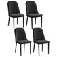 Home Contemporary Side Chair Solid Back Metal Upholstered Dining Room Chair Black 4 Piece Set Black Clearhalo ' kitchen&dining_furn' 'Dining Chairs' 'Dining Tables & Seating' 'dining_chair' 'furn' 'furn_dining_chair' 'Furniture' 'furniture_dining_chair' 'Kitchen & Dining Furniture' 'kitchen' 3847421