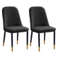 Home Contemporary Side Chair Solid Back Metal Upholstered Dining Room Chair Black 2 Piece Set Brass Gold Clearhalo ' kitchen&dining_furn' 'Dining Chairs' 'Dining Tables & Seating' 'dining_chair' 'furn' 'furn_dining_chair' 'Furniture' 'furniture_dining_chair' 'Kitchen & Dining Furniture' 'kitchen' 3847426
