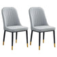 Home Contemporary Side Chair Solid Back Metal Upholstered Dining Room Chair Grey 2 Piece Set Brass Gold Clearhalo ' kitchen&dining_furn' 'Dining Chairs' 'Dining Tables & Seating' 'dining_chair' 'furn' 'furn_dining_chair' 'Furniture' 'furniture_dining_chair' 'Kitchen & Dining Furniture' 'kitchen' 3847437