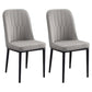Home Contemporary Side Chair Solid Back Metal Upholstered Dining Room Chair Dark Gray 2 Piece Set Black Clearhalo ' kitchen&dining_furn' 'Dining Chairs' 'Dining Tables & Seating' 'dining_chair' 'furn' 'furn_dining_chair' 'Furniture' 'furniture_dining_chair' 'Kitchen & Dining Furniture' 'kitchen' 3847443
