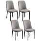 Home Contemporary Side Chair Solid Back Metal Upholstered Dining Room Chair Dark Gray 4 Piece Set Black Clearhalo ' kitchen&dining_furn' 'Dining Chairs' 'Dining Tables & Seating' 'dining_chair' 'furn' 'furn_dining_chair' 'Furniture' 'furniture_dining_chair' 'Kitchen & Dining Furniture' 'kitchen' 3847444