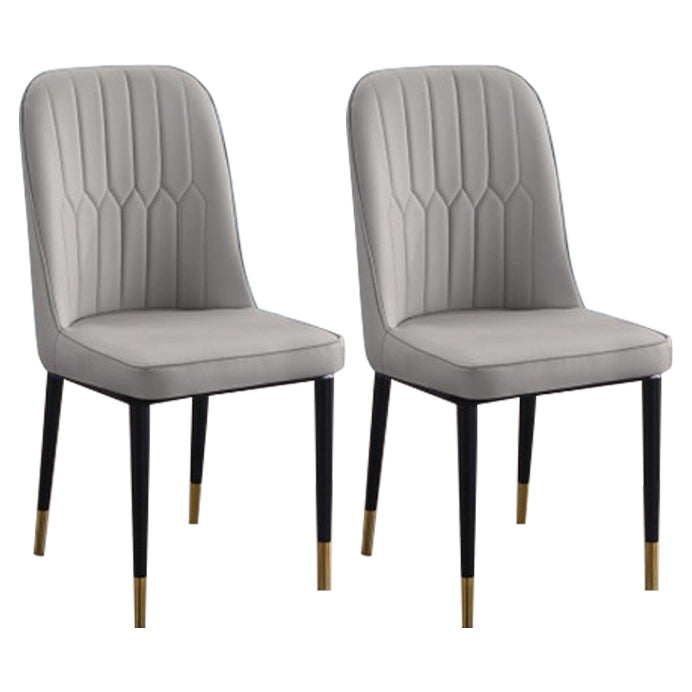 Home Contemporary Side Chair Solid Back Metal Upholstered Dining Room Chair Dark Gray 2 Piece Set Brass Gold Clearhalo ' kitchen&dining_furn' 'Dining Chairs' 'Dining Tables & Seating' 'dining_chair' 'furn' 'furn_dining_chair' 'Furniture' 'furniture_dining_chair' 'Kitchen & Dining Furniture' 'kitchen' 3847446