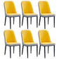 Home Contemporary Side Chair Solid Back Metal Upholstered Dining Room Chair Yellow 6 Piece Set Black Clearhalo ' kitchen&dining_furn' 'Dining Chairs' 'Dining Tables & Seating' 'dining_chair' 'furn' 'furn_dining_chair' 'Furniture' 'furniture_dining_chair' 'Kitchen & Dining Furniture' 'kitchen' 3847451