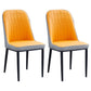 Home Contemporary Side Chair Solid Back Metal Upholstered Dining Room Chair Orange 2 Piece Set Black Clearhalo ' kitchen&dining_furn' 'Dining Chairs' 'Dining Tables & Seating' 'dining_chair' 'furn' 'furn_dining_chair' 'Furniture' 'furniture_dining_chair' 'Kitchen & Dining Furniture' 'kitchen' 3847455