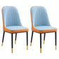 Home Contemporary Side Chair Solid Back Metal Upholstered Dining Room Chair Orange Blue 2 Piece Set Brass Gold Clearhalo ' kitchen&dining_furn' 'Dining Chairs' 'Dining Tables & Seating' 'dining_chair' 'furn' 'furn_dining_chair' 'Furniture' 'furniture_dining_chair' 'Kitchen & Dining Furniture' 'kitchen' 3847470