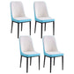 Home Contemporary Side Chair Solid Back Metal Upholstered Dining Room Chair White-Blue 4 Piece Set Black Clearhalo ' kitchen&dining_furn' 'Dining Chairs' 'Dining Tables & Seating' 'dining_chair' 'furn' 'furn_dining_chair' 'Furniture' 'furniture_dining_chair' 'Kitchen & Dining Furniture' 'kitchen' 3847480