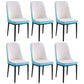 Home Contemporary Side Chair Solid Back Metal Upholstered Dining Room Chair White-Blue 6 Piece Set Black Clearhalo ' kitchen&dining_furn' 'Dining Chairs' 'Dining Tables & Seating' 'dining_chair' 'furn' 'furn_dining_chair' 'Furniture' 'furniture_dining_chair' 'Kitchen & Dining Furniture' 'kitchen' 3847481