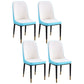 Home Contemporary Side Chair Solid Back Metal Upholstered Dining Room Chair White-Blue 4 Piece Set Brass Gold Clearhalo ' kitchen&dining_furn' 'Dining Chairs' 'Dining Tables & Seating' 'dining_chair' 'furn' 'furn_dining_chair' 'Furniture' 'furniture_dining_chair' 'Kitchen & Dining Furniture' 'kitchen' 3847483