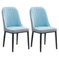 Home Contemporary Side Chair Solid Back Metal Upholstered Dining Room Chair Gray-Blue 2 Piece Set Black Clearhalo ' kitchen&dining_furn' 'Dining Chairs' 'Dining Tables & Seating' 'dining_chair' 'furn' 'furn_dining_chair' 'Furniture' 'furniture_dining_chair' 'Kitchen & Dining Furniture' 'kitchen' 3847485