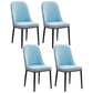 Home Contemporary Side Chair Solid Back Metal Upholstered Dining Room Chair Gray-Blue 4 Piece Set Black Clearhalo ' kitchen&dining_furn' 'Dining Chairs' 'Dining Tables & Seating' 'dining_chair' 'furn' 'furn_dining_chair' 'Furniture' 'furniture_dining_chair' 'Kitchen & Dining Furniture' 'kitchen' 3847486