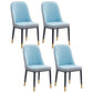 Home Contemporary Side Chair Solid Back Metal Upholstered Dining Room Chair Gray-Blue 4 Piece Set Brass Gold Clearhalo ' kitchen&dining_furn' 'Dining Chairs' 'Dining Tables & Seating' 'dining_chair' 'furn' 'furn_dining_chair' 'Furniture' 'furniture_dining_chair' 'Kitchen & Dining Furniture' 'kitchen' 3847489