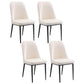 Home Contemporary Side Chair Solid Back Metal Upholstered Dining Room Chair Off-White 4 Piece Set Black Clearhalo ' kitchen&dining_furn' 'Dining Chairs' 'Dining Tables & Seating' 'dining_chair' 'furn' 'furn_dining_chair' 'Furniture' 'furniture_dining_chair' 'Kitchen & Dining Furniture' 'kitchen' 3847498