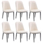 Home Contemporary Side Chair Solid Back Metal Upholstered Dining Room Chair Off-White 6 Piece Set Black Clearhalo ' kitchen&dining_furn' 'Dining Chairs' 'Dining Tables & Seating' 'dining_chair' 'furn' 'furn_dining_chair' 'Furniture' 'furniture_dining_chair' 'Kitchen & Dining Furniture' 'kitchen' 3847499