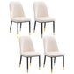 Home Contemporary Side Chair Solid Back Metal Upholstered Dining Room Chair Off-White 4 Piece Set Brass Gold Clearhalo ' kitchen&dining_furn' 'Dining Chairs' 'Dining Tables & Seating' 'dining_chair' 'furn' 'furn_dining_chair' 'Furniture' 'furniture_dining_chair' 'Kitchen & Dining Furniture' 'kitchen' 3847501