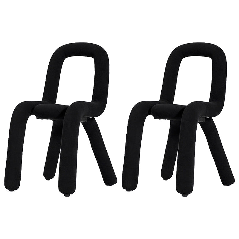 Glam Design Style Metal Chairs Kitchen Dining Room Open Back Side Chair Black 2 Piece Set Clearhalo ' kitchen&dining_furn' 'Dining Chairs' 'Dining Tables & Seating' 'dining_chair' 'furn' 'furn_dining_chair' 'Furniture' 'furniture_dining_chair' 'Kitchen & Dining Furniture' 'kitchen' 3851822