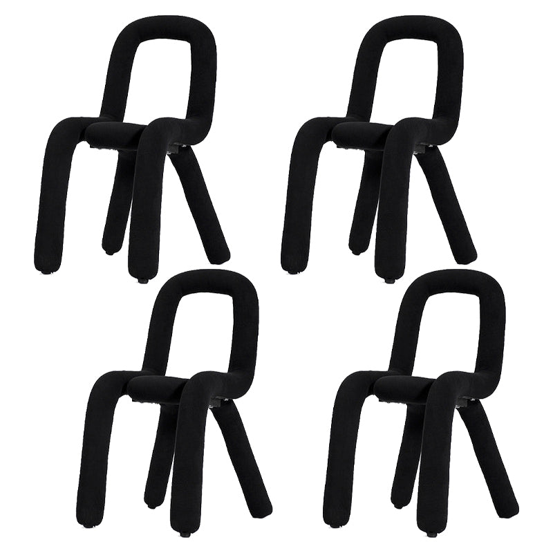 Glam Design Style Metal Chairs Kitchen Dining Room Open Back Side Chair Black 4 Piece Set Clearhalo ' kitchen&dining_furn' 'Dining Chairs' 'Dining Tables & Seating' 'dining_chair' 'furn' 'furn_dining_chair' 'Furniture' 'furniture_dining_chair' 'Kitchen & Dining Furniture' 'kitchen' 3851824