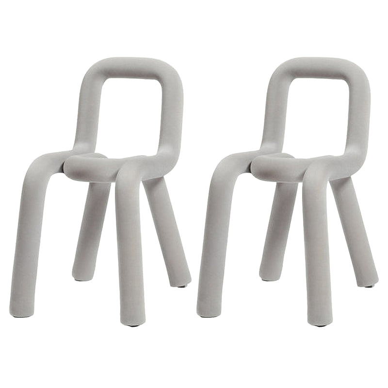 Glam Design Style Metal Chairs Kitchen Dining Room Open Back Side Chair Light Gray 2 Piece Set Clearhalo ' kitchen&dining_furn' 'Dining Chairs' 'Dining Tables & Seating' 'dining_chair' 'furn' 'furn_dining_chair' 'Furniture' 'furniture_dining_chair' 'Kitchen & Dining Furniture' 'kitchen' 3851834