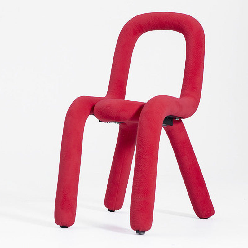 Glam Design Style Metal Chairs Kitchen Dining Room Open Back Side Chair Red 1 Piece Clearhalo ' kitchen&dining_furn' 'Dining Chairs' 'Dining Tables & Seating' 'dining_chair' 'furn' 'furn_dining_chair' 'Furniture' 'furniture_dining_chair' 'Kitchen & Dining Furniture' 'kitchen' 3851842