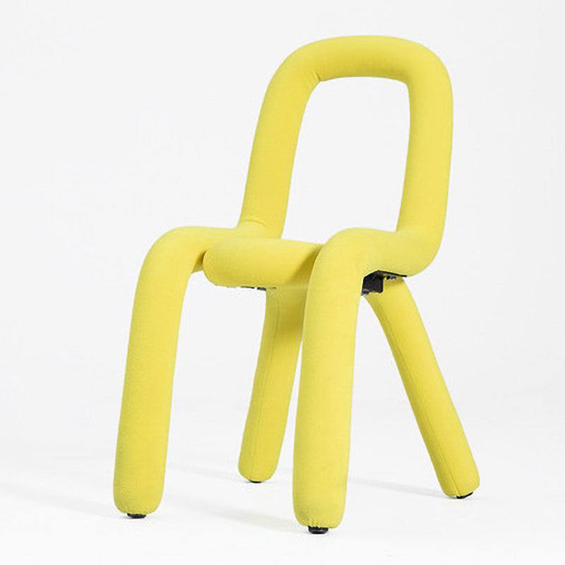 Glam Design Style Metal Chairs Kitchen Dining Room Open Back Side Chair Yellow 1 Piece Clearhalo ' kitchen&dining_furn' 'Dining Chairs' 'Dining Tables & Seating' 'dining_chair' 'furn' 'furn_dining_chair' 'Furniture' 'furniture_dining_chair' 'Kitchen & Dining Furniture' 'kitchen' 3851845