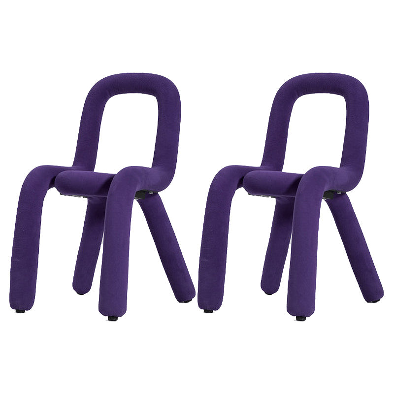 Glam Design Style Metal Chairs Kitchen Dining Room Open Back Side Chair Purple 2 Piece Set Clearhalo ' kitchen&dining_furn' 'Dining Chairs' 'Dining Tables & Seating' 'dining_chair' 'furn' 'furn_dining_chair' 'Furniture' 'furniture_dining_chair' 'Kitchen & Dining Furniture' 'kitchen' 3851849