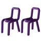 Glam Design Style Metal Chairs Kitchen Dining Room Open Back Side Chair Dark Purple 2 Piece Set Clearhalo ' kitchen&dining_furn' 'Dining Chairs' 'Dining Tables & Seating' 'dining_chair' 'furn' 'furn_dining_chair' 'Furniture' 'furniture_dining_chair' 'Kitchen & Dining Furniture' 'kitchen' 3851852