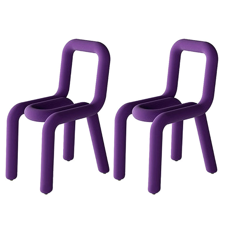 Glam Design Style Metal Chairs Kitchen Dining Room Open Back Side Chair Dark Purple 2 Piece Set Clearhalo ' kitchen&dining_furn' 'Dining Chairs' 'Dining Tables & Seating' 'dining_chair' 'furn' 'furn_dining_chair' 'Furniture' 'furniture_dining_chair' 'Kitchen & Dining Furniture' 'kitchen' 3851852