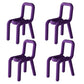 Glam Design Style Metal Chairs Kitchen Dining Room Open Back Side Chair Dark Purple 4 Piece Set Clearhalo ' kitchen&dining_furn' 'Dining Chairs' 'Dining Tables & Seating' 'dining_chair' 'furn' 'furn_dining_chair' 'Furniture' 'furniture_dining_chair' 'Kitchen & Dining Furniture' 'kitchen' 3851853