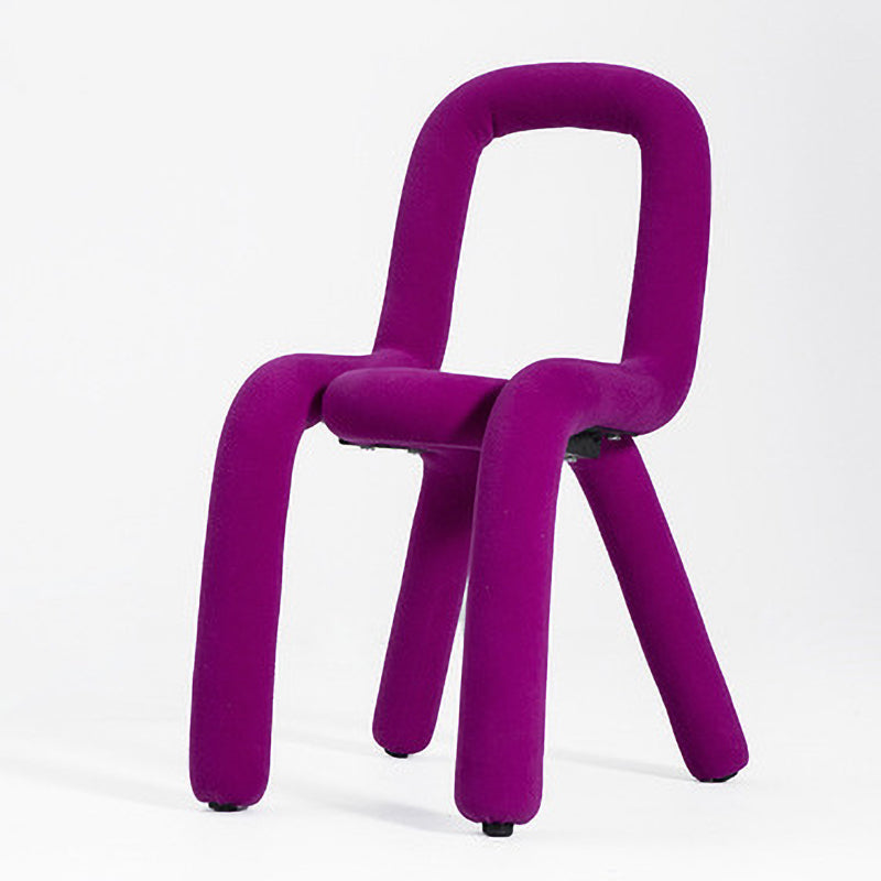 Glam Design Style Metal Chairs Kitchen Dining Room Open Back Side Chair Purple-Red 1 Piece Clearhalo ' kitchen&dining_furn' 'Dining Chairs' 'Dining Tables & Seating' 'dining_chair' 'furn' 'furn_dining_chair' 'Furniture' 'furniture_dining_chair' 'Kitchen & Dining Furniture' 'kitchen' 3851854