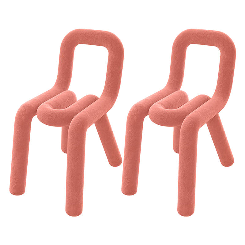 Glam Design Style Metal Chairs Kitchen Dining Room Open Back Side Chair Cameo Brown 2 Piece Set Clearhalo ' kitchen&dining_furn' 'Dining Chairs' 'Dining Tables & Seating' 'dining_chair' 'furn' 'furn_dining_chair' 'Furniture' 'furniture_dining_chair' 'Kitchen & Dining Furniture' 'kitchen' 3851858