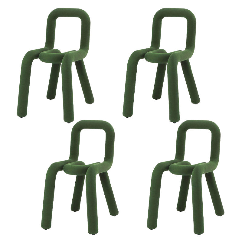 Glam Design Style Metal Chairs Kitchen Dining Room Open Back Side Chair Blackish Green 4 Piece Set Clearhalo ' kitchen&dining_furn' 'Dining Chairs' 'Dining Tables & Seating' 'dining_chair' 'furn' 'furn_dining_chair' 'Furniture' 'furniture_dining_chair' 'Kitchen & Dining Furniture' 'kitchen' 3851871