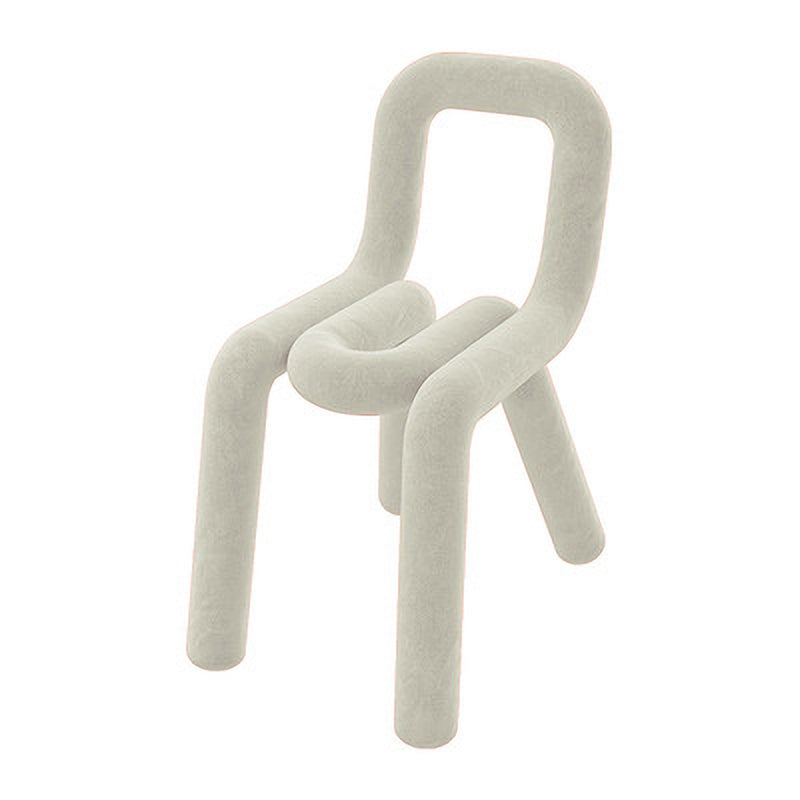 Glam Design Style Metal Chairs Kitchen Dining Room Open Back Side Chair Off-White 1 Piece Clearhalo ' kitchen&dining_furn' 'Dining Chairs' 'Dining Tables & Seating' 'dining_chair' 'furn' 'furn_dining_chair' 'Furniture' 'furniture_dining_chair' 'Kitchen & Dining Furniture' 'kitchen' 3851875