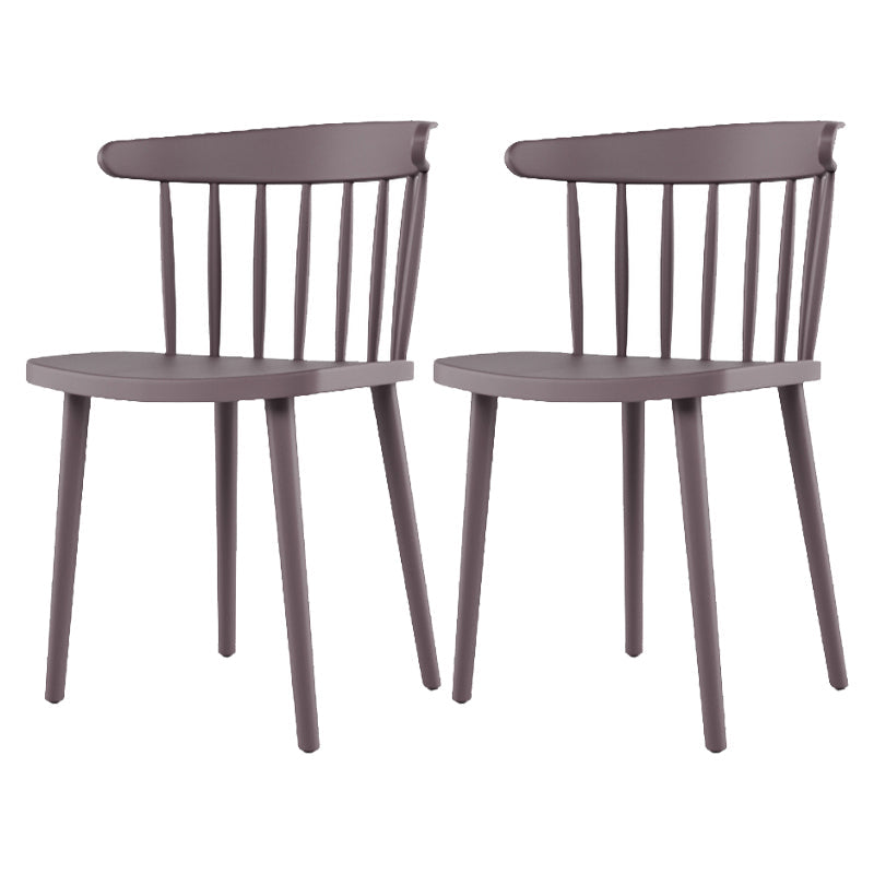 Contemporary Plastic Armless Chair Windsor Back Side Chair for Home Use Grey 2 Piece Set Clearhalo ' kitchen&dining_furn' 'Dining Chairs' 'Dining Tables & Seating' 'dining_chair' 'furn' 'furn_dining_chair' 'Furniture' 'furniture_dining_chair' 'Kitchen & Dining Furniture' 'kitchen' 3851884