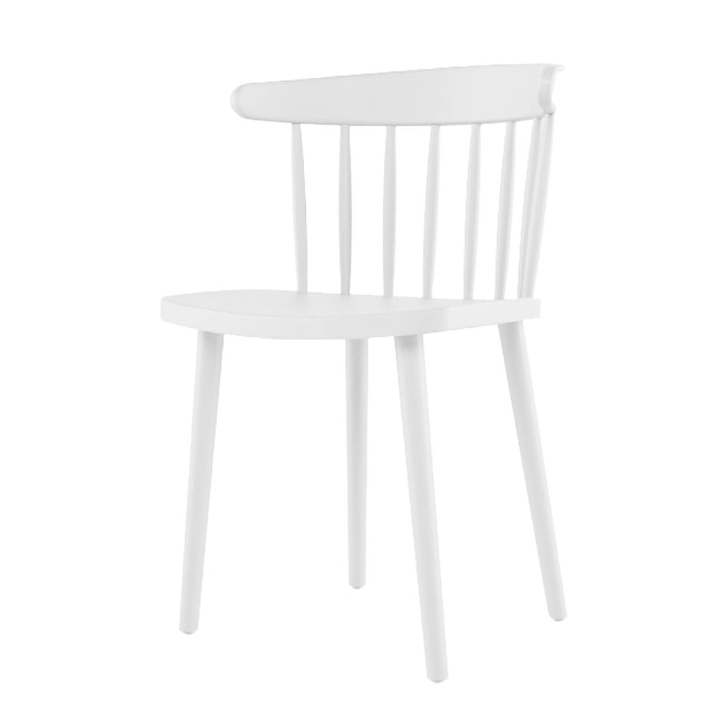 Contemporary Plastic Armless Chair Windsor Back Side Chair for Home Use White 1 Piece Clearhalo ' kitchen&dining_furn' 'Dining Chairs' 'Dining Tables & Seating' 'dining_chair' 'furn' 'furn_dining_chair' 'Furniture' 'furniture_dining_chair' 'Kitchen & Dining Furniture' 'kitchen' 3851889